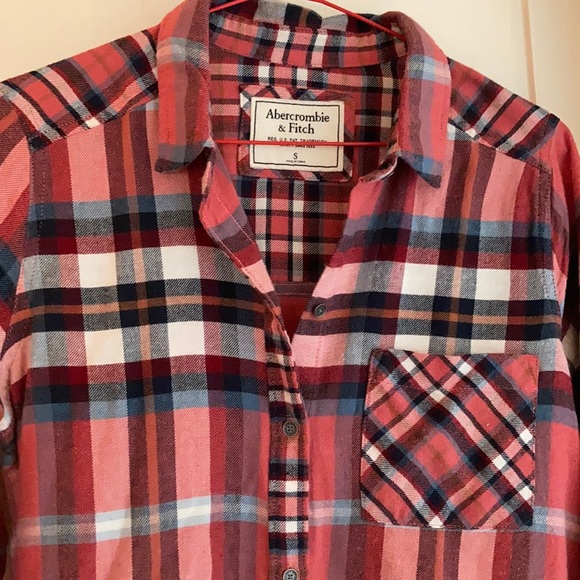 Like New Abercrombie & Fitch Mixed Plaid Flannel S - Picture 2 of 3
